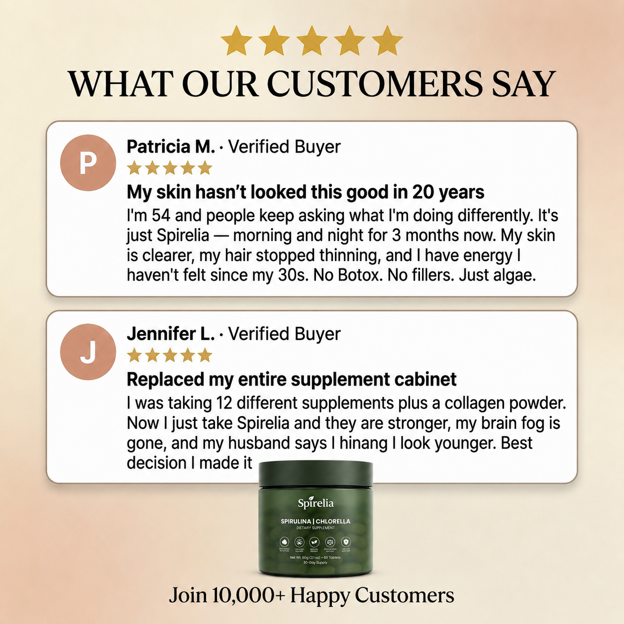 Spirulina & Chlorella Tablets — No Botox. No Fillers. No $2M Protocol. Just Results.