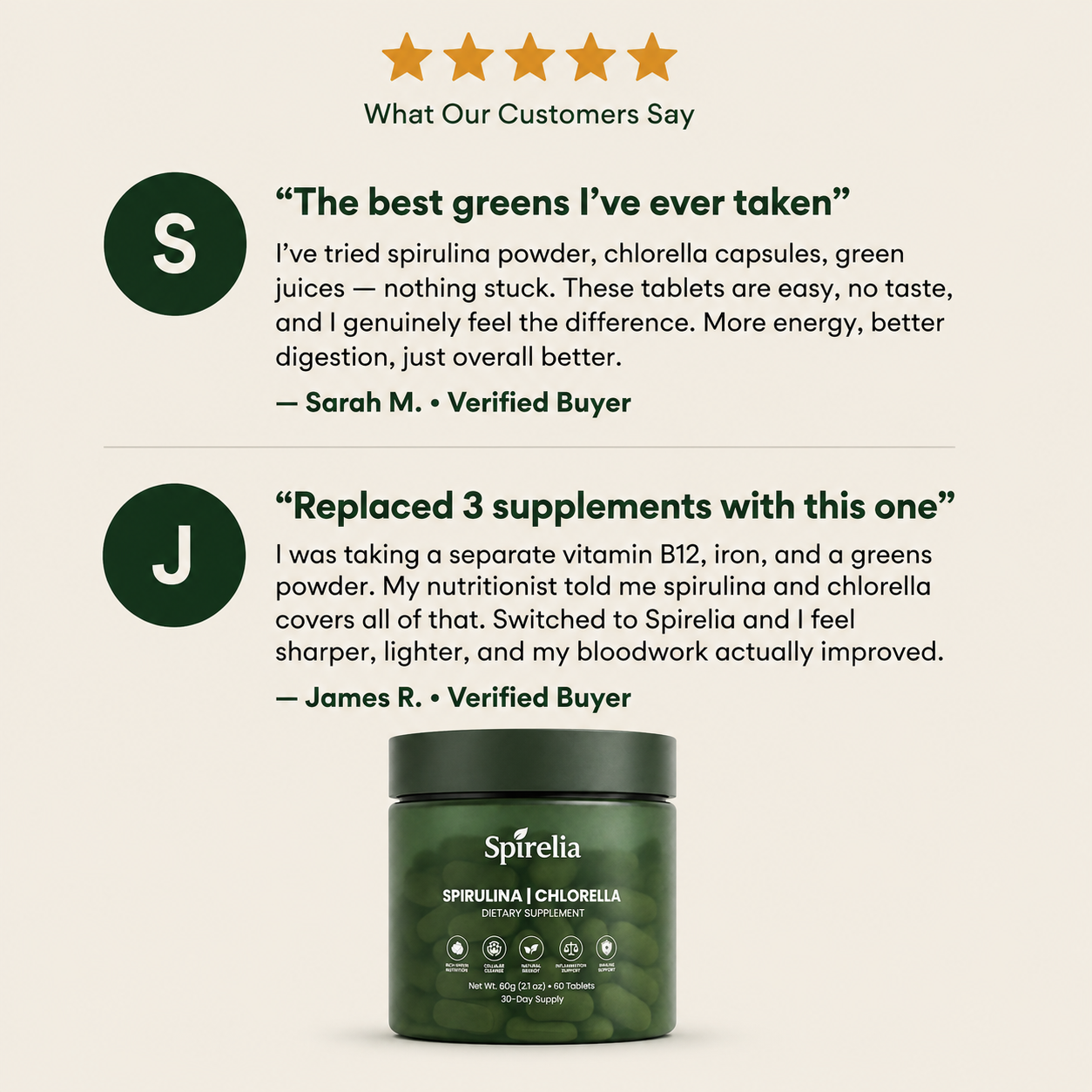 Spirelia® | Spirulina and Chlorella Tablets