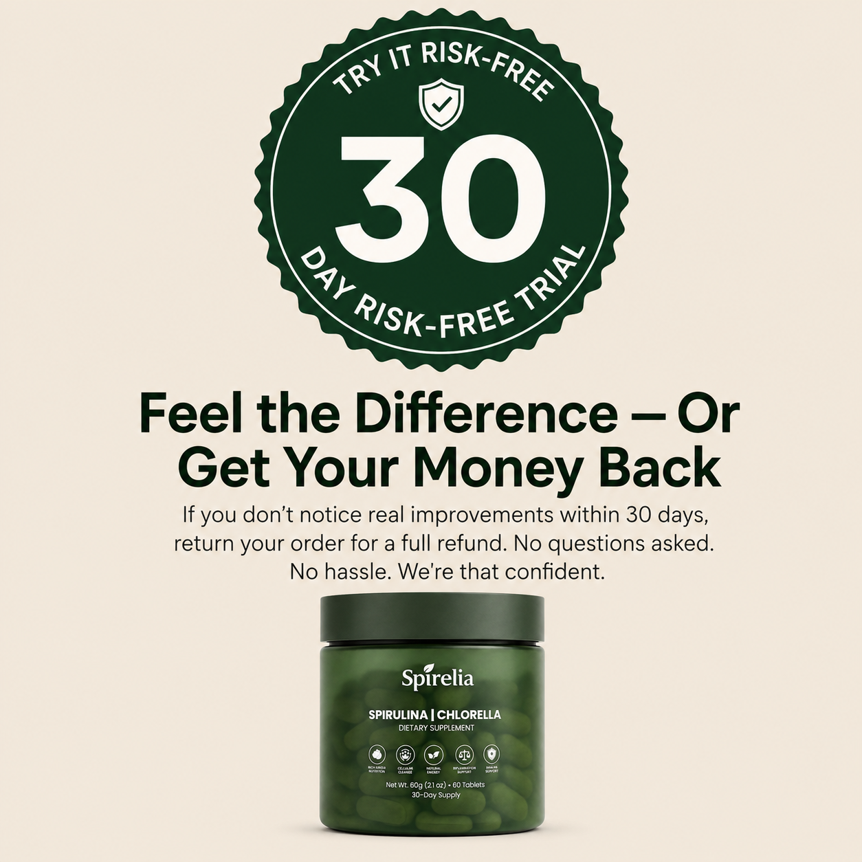 Spirulina & Chlorella Tablets — The Most Protein-Rich Superfood On Earth | 70% Pure Protein