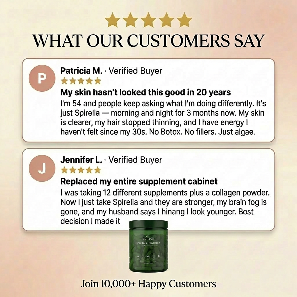 Spirulina & Chlorella Tablets — No Botox. No Fillers. No $2M Protocol. Just Results.
