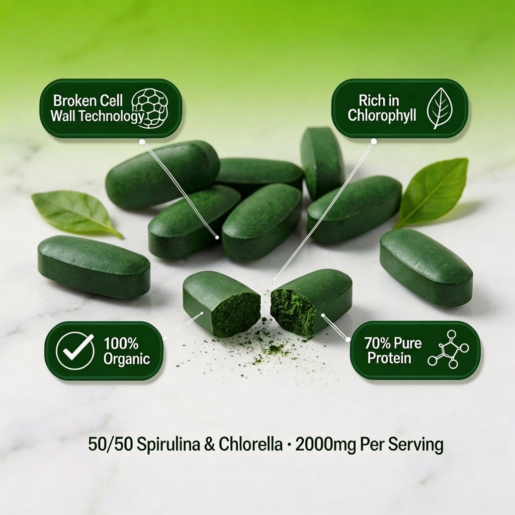 Spirelia® | Spirulina and Chlorella Tablets